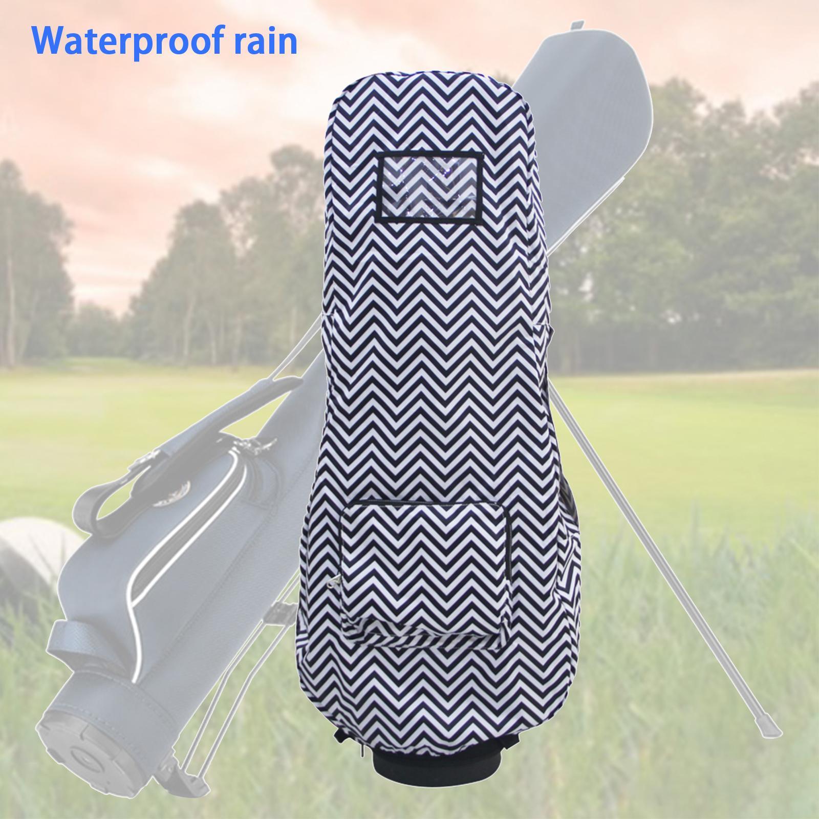 Foldable Golf Bag Rain Cover Outdoor Waterproof Dustproof Protection Black