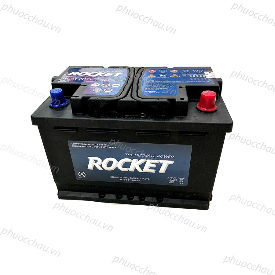 Bình Ắc Quy 12V-70Ah, Ắc Quy ROCKET AGM 70 L3