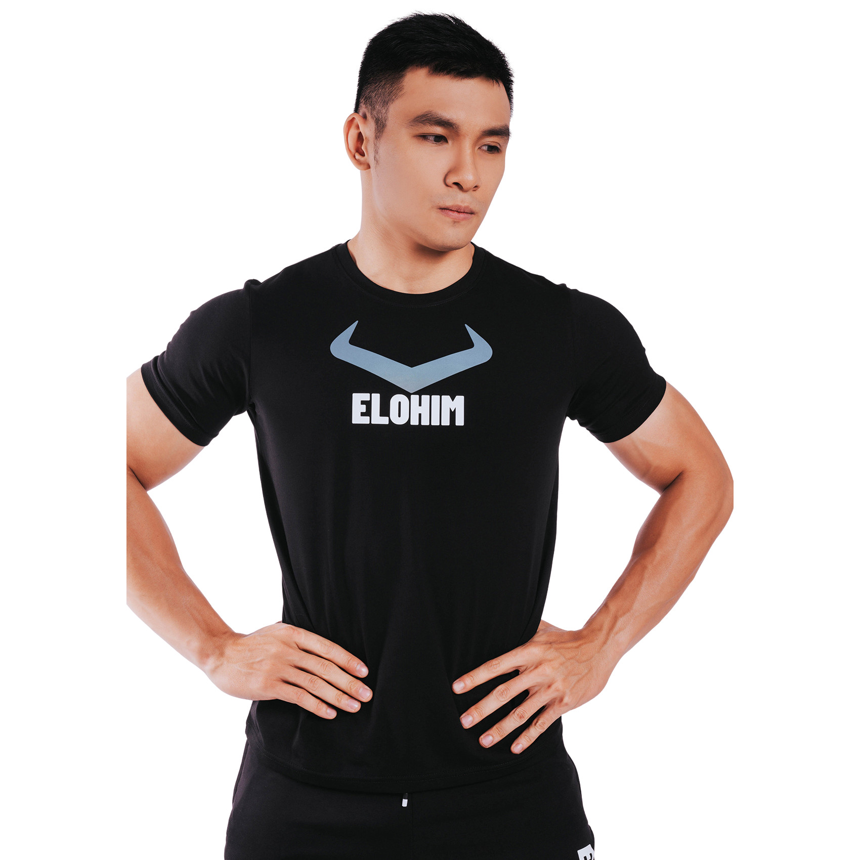 Áo Thun Thể Thao Logo Elohim Classic - Đen Xanh