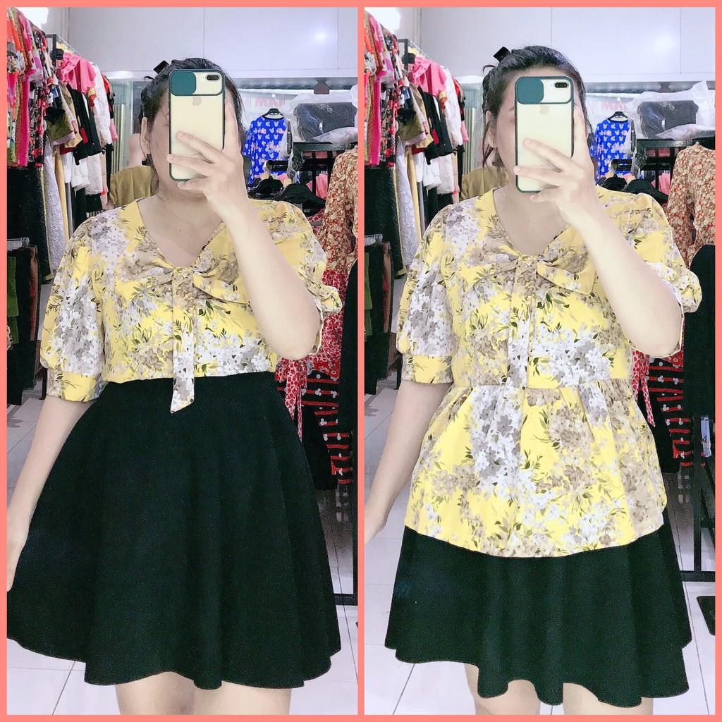 ÁO HOA VÀNG NƠ NGỰC BIGSIZE