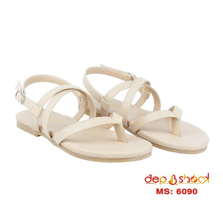 Sandal nữ học sinh big size quai chéo xỏ ngón thời trang MS 6039