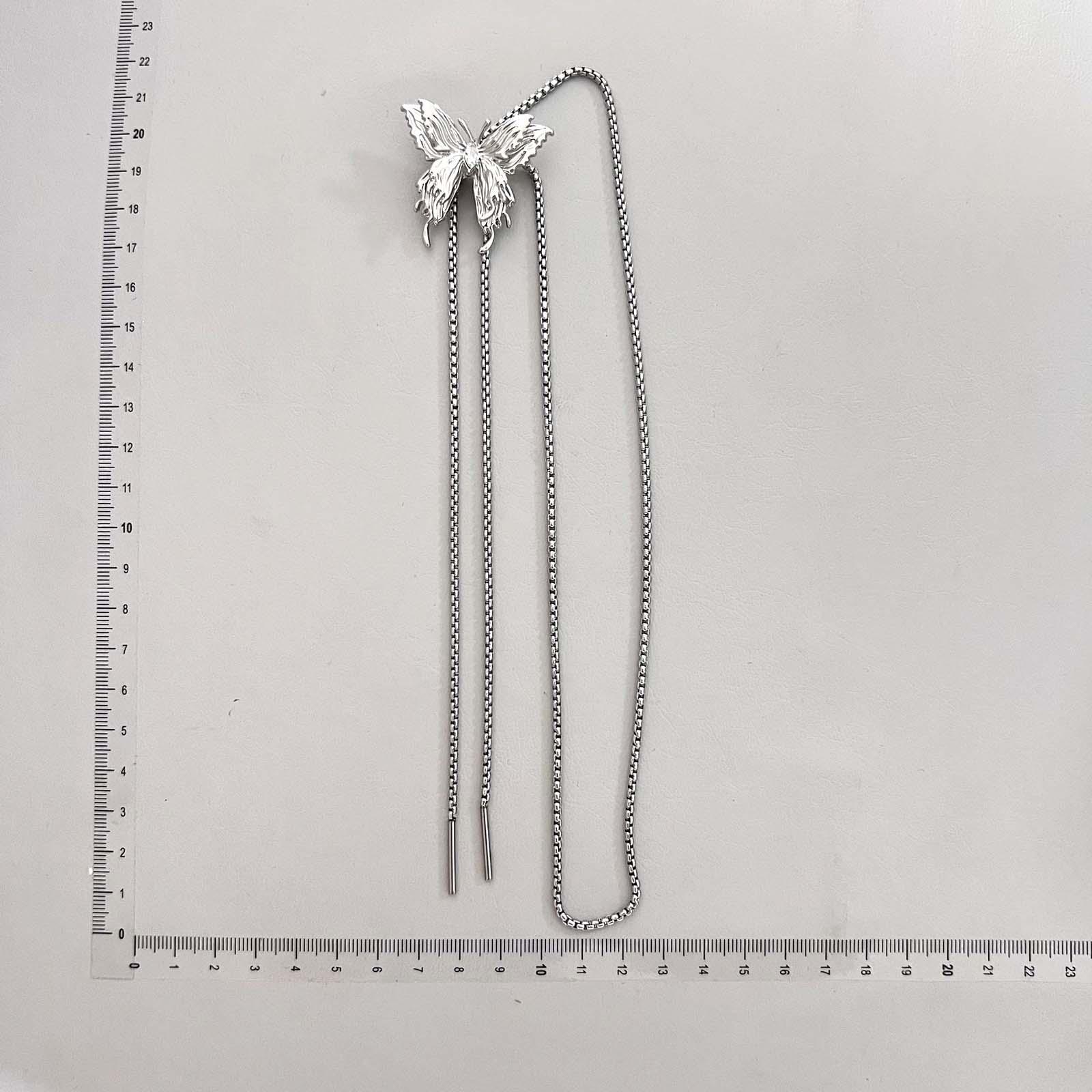 Butterfly Pendant Sweater Chain Individuality Irregular Hiphop Jewelry Fashion Elegant Sweater Necklace Butterfly Chain for Women Girls Gift