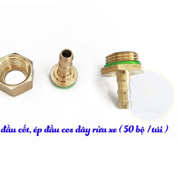 Bộ ép đầu dây rửa xe - Đuôi chuột phi 8mm - Cỡ ren 13 mm