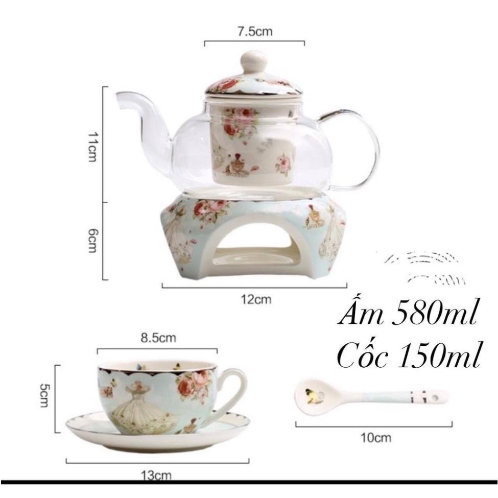 Bộ Ấm Trà Sứ Xương Châu Âu Floris, Siêu Sang, Nhập Đức