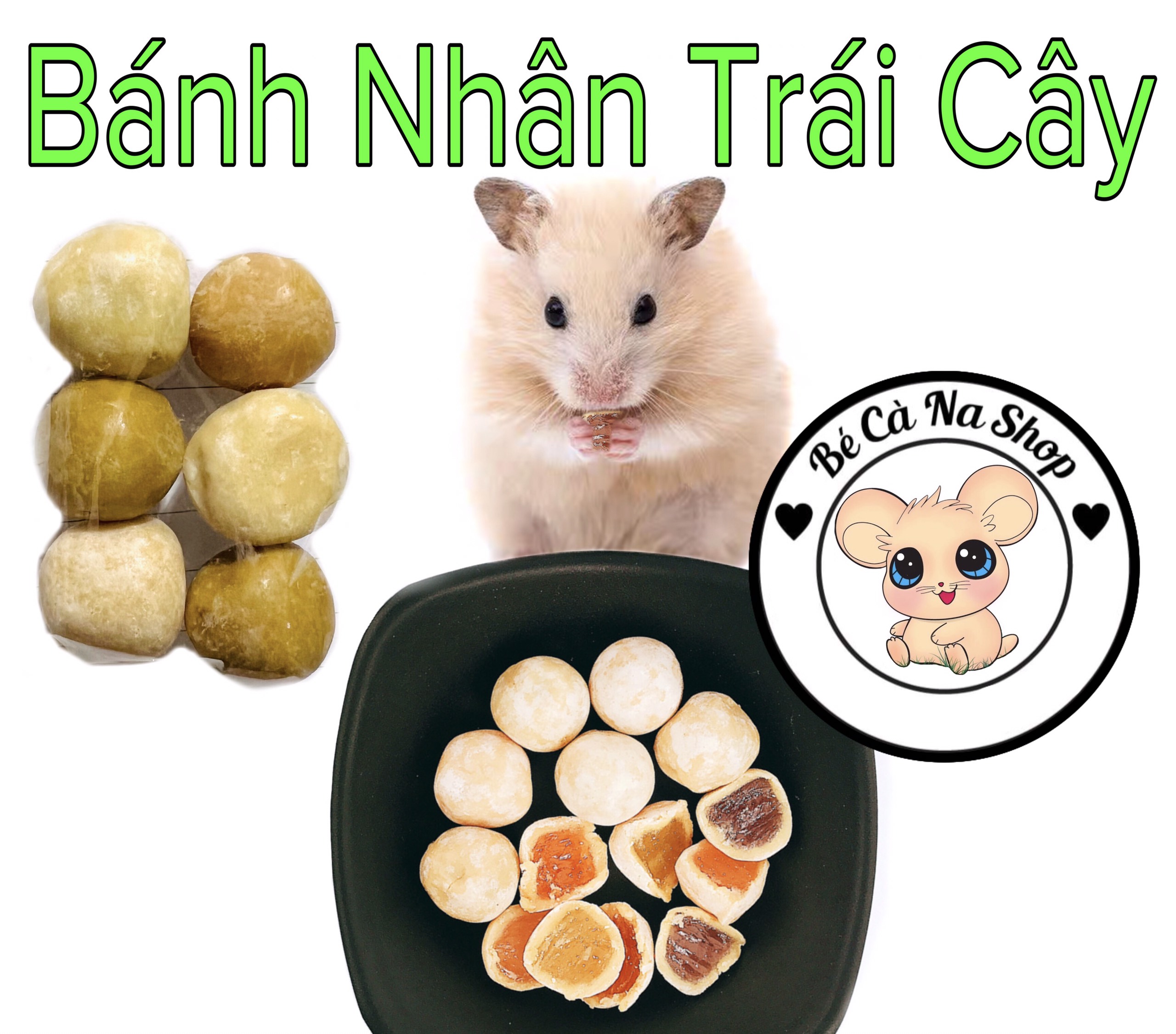 bánh sữa tròn nhân trái cây  (bé cà na) , thức ăn bổ dưỡng cho hamster, thỏ bọ sóc chinchilla ...