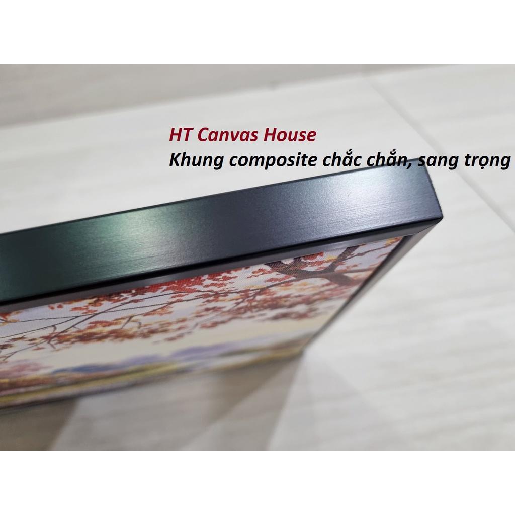 Tranh canvas treo tường HƯƠU MAY MẮN size lớn + khung composite và đinh treo – decor phòng đẹp và sang trọng