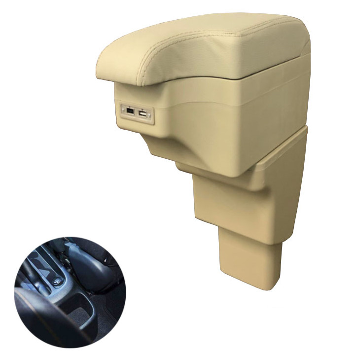 Hộp tỳ tay ô tô, xe hơi cao cấp dùng cho xe Hyundai i10 tích hợp 6 cổng USB (Mã SUSB-i10)