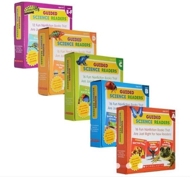 SCHOLASTIC GUIDED SCIENCE READERS 5 hộp 6 level kèm đĩa CD