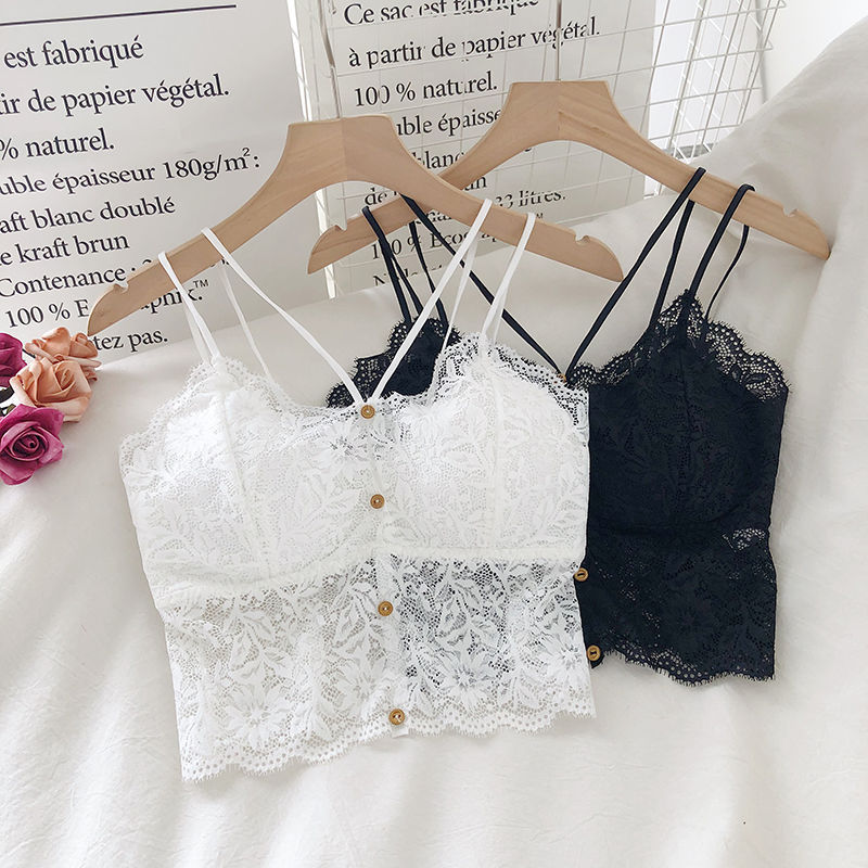 Áo Bra nữ ren tiểu thư gợi cảm cao cấp - Áo hai dây Croptop ren siêu mềm