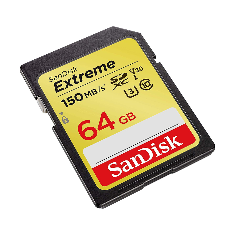 Thẻ nhớ SDXC SanDisk Extreme 64GB Class 10 U3 UHS 150MB/s (Vàng) Hàng Chính Hãng