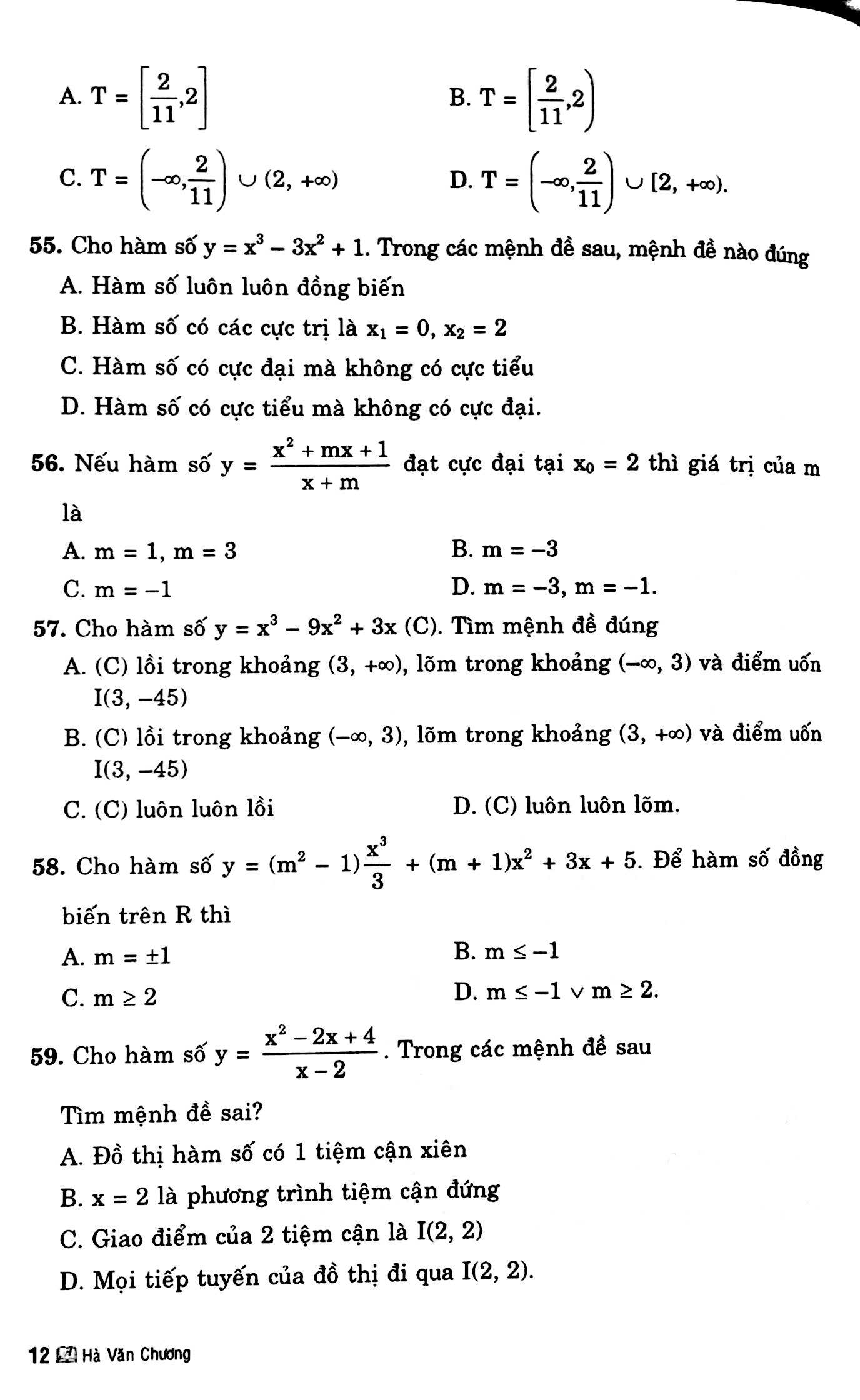 Giới Thiệu Đề Trắc Nghiệm Toán 12 (Luyện Thi Trung Học Phổ Thông)