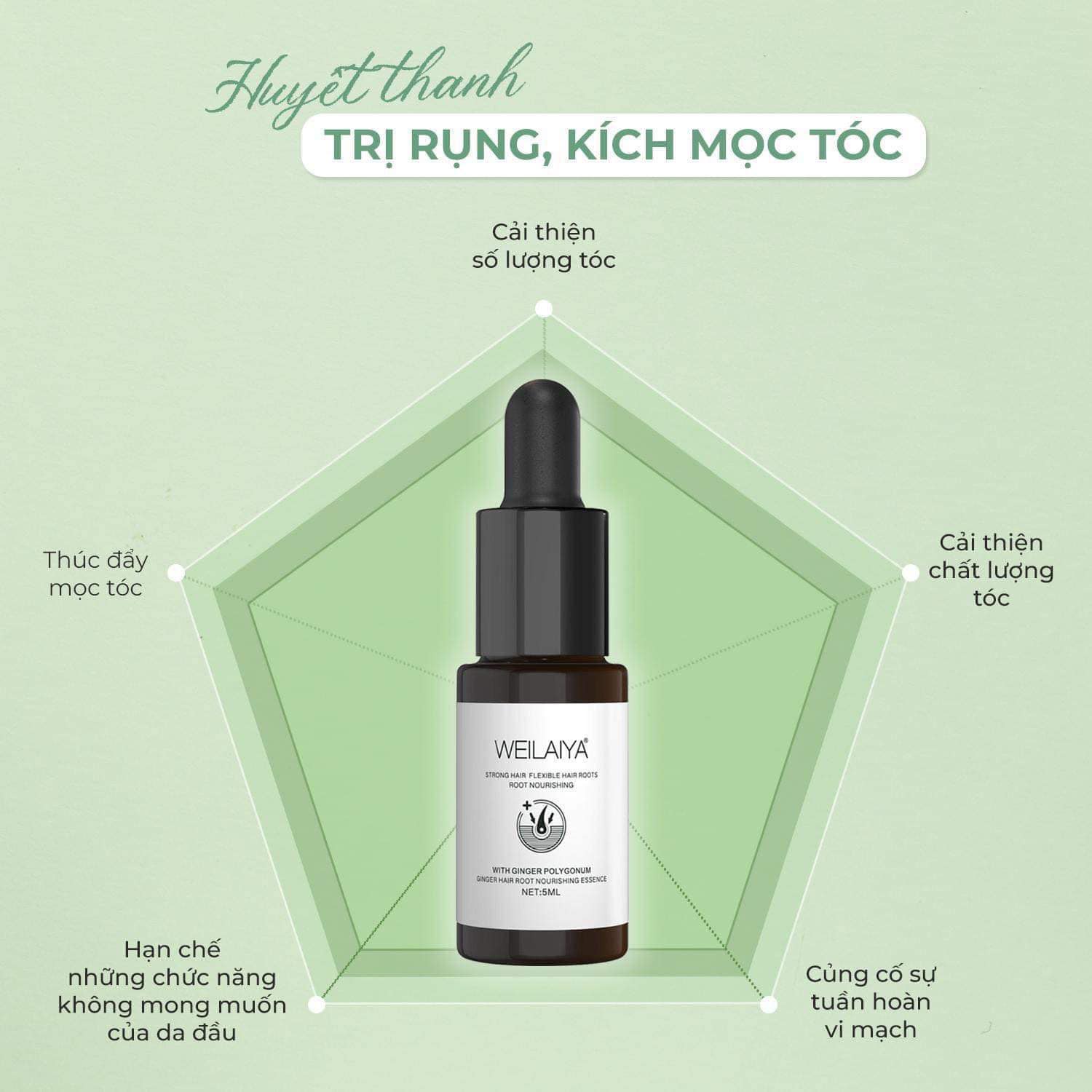 Serum huyết thanh Weilaiya Ginger Hair Root Nourishing Essence kích thích mọc tóc