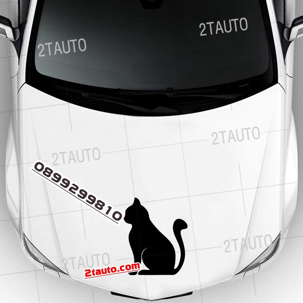 Tem decal HÌNH CON MÈO dán xe nhiều kích thước, chống thấm nước, logo CHÚ MÈO dán trang trí ô tô xe hơi - MẪU 10