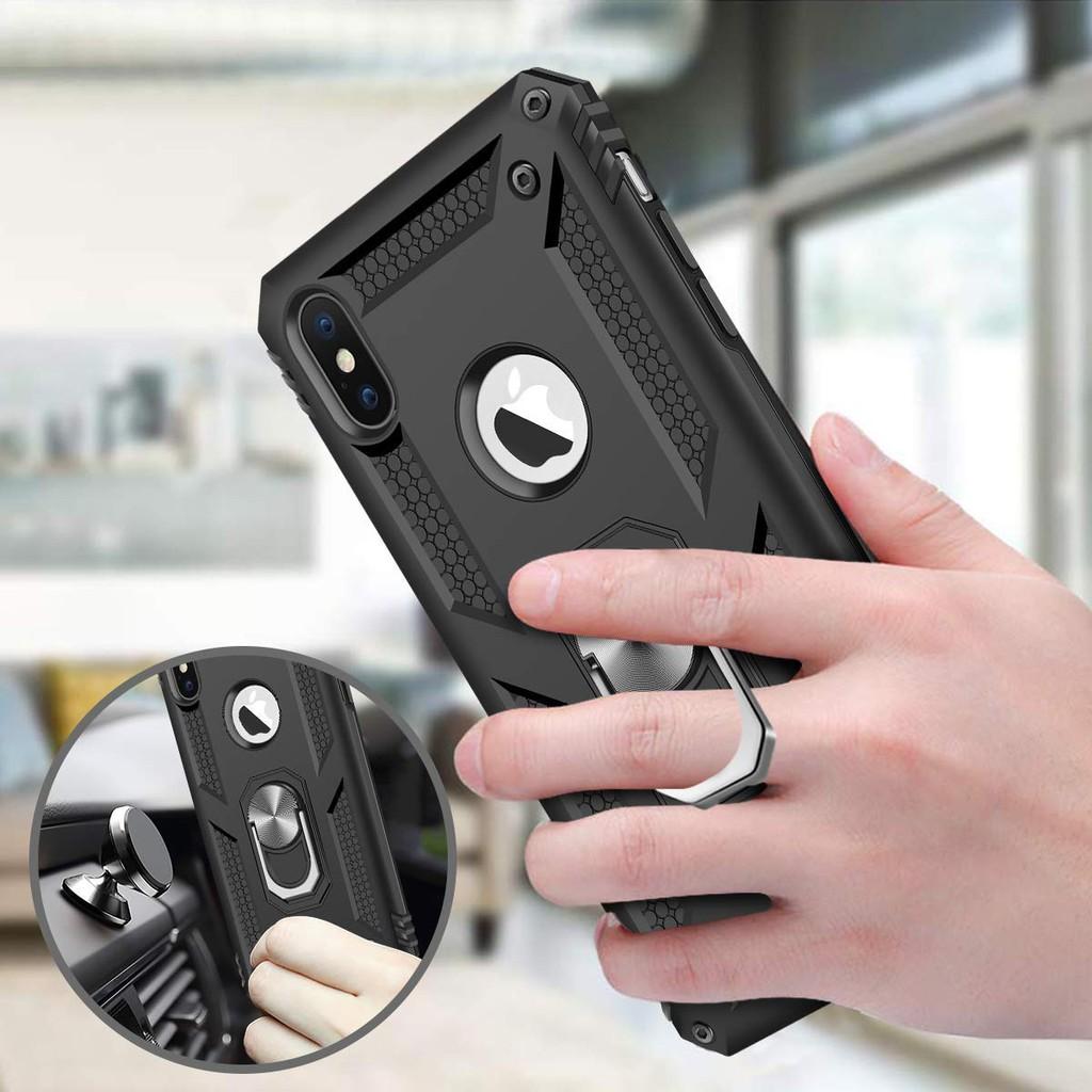 Ốp lưng cho iPhone XS Max chống sốc 2 lớp kèm nhẫn iring làm giá đỡ