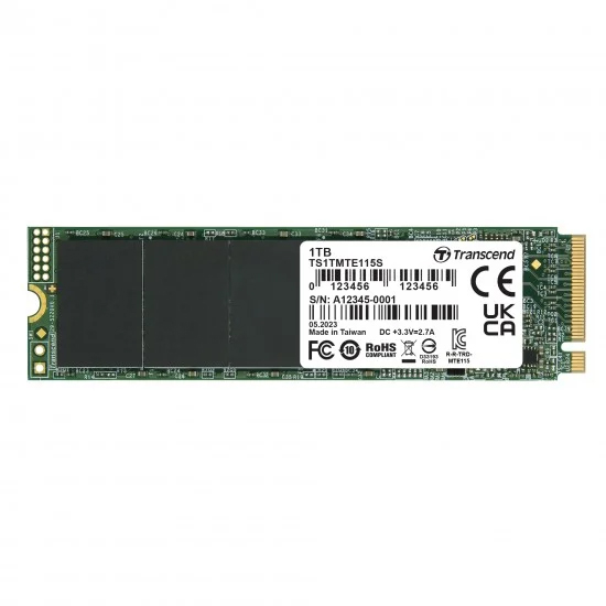 Ổ cứng SSD Transcend PCle 115S Gen 3x4 1TB NVMe'' - Hàng chính hãng