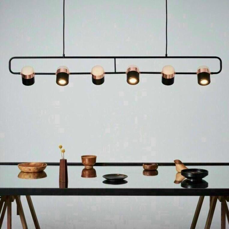 Đèn thả bàn ăn,bàn thả decor,đèn thả 6 đầu 3 mầu ánh sáng DT