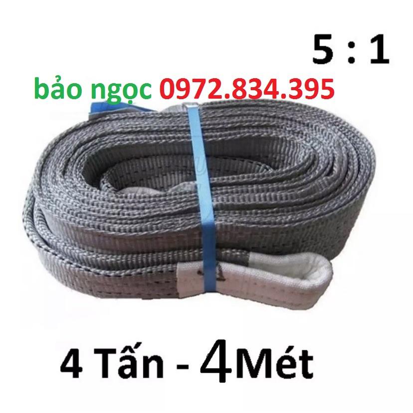 Dây cáp vải cẩu hàng 4 Tấn - bản 100mm - Hệ số 5:1 - 3 Mét