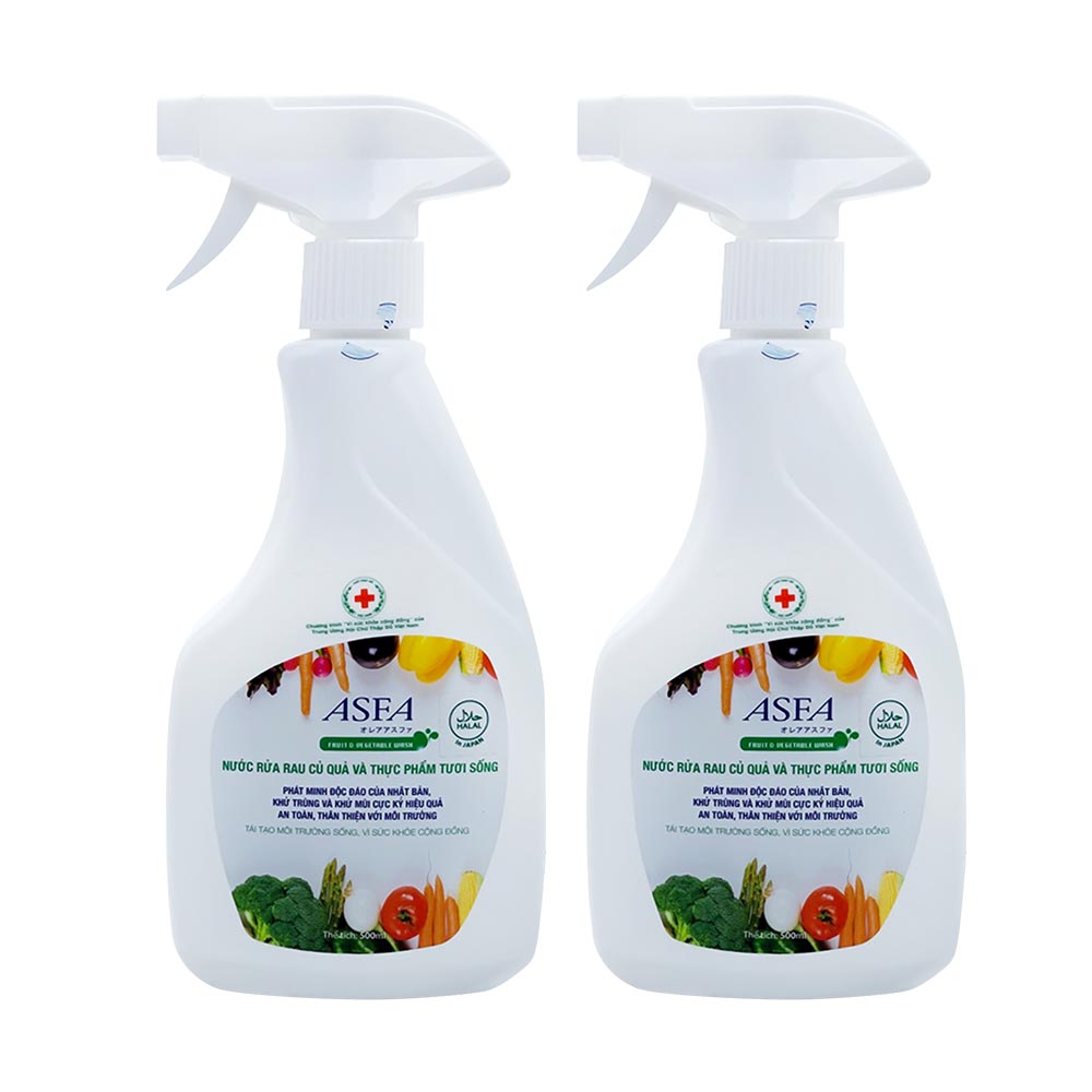 Nước diệt khuẩn khử mùI  ASFA VEGETABLE &amp; FRUIT WASH 500ml