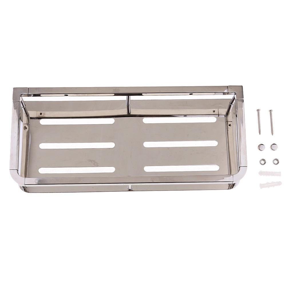 Wall Mounted Bathroom Shower Towel Soap Holder Storage Shelf Caddy #1 S