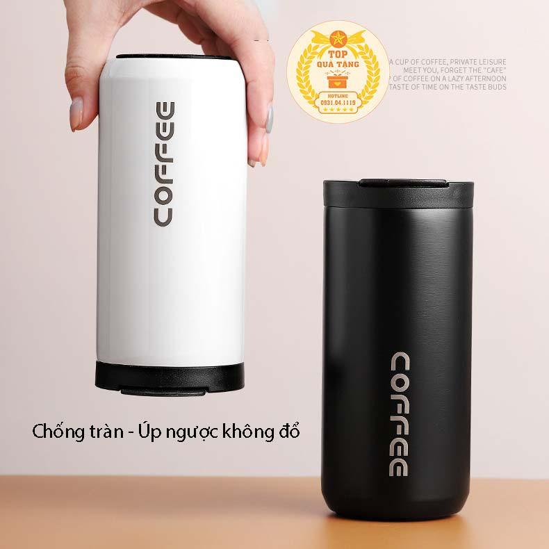 Cốc giữ nhiệt Coffee FREE KHẮC TÊN | Ly cafe giữ nhiệt 400ml 3 lớp inox 304 làm Quà tặng sinh nhật cho bạn gái bạn trai