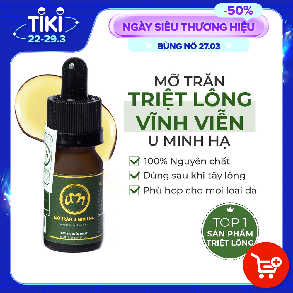 Mỡ trăn triệt lông U Minh Hạ nguyên chất (10/30ml) UMIHA dùng cho vùng Chân, Tay, Nách, Bikini, Body tại nhà hiệu quả an toàn tiết kiệm