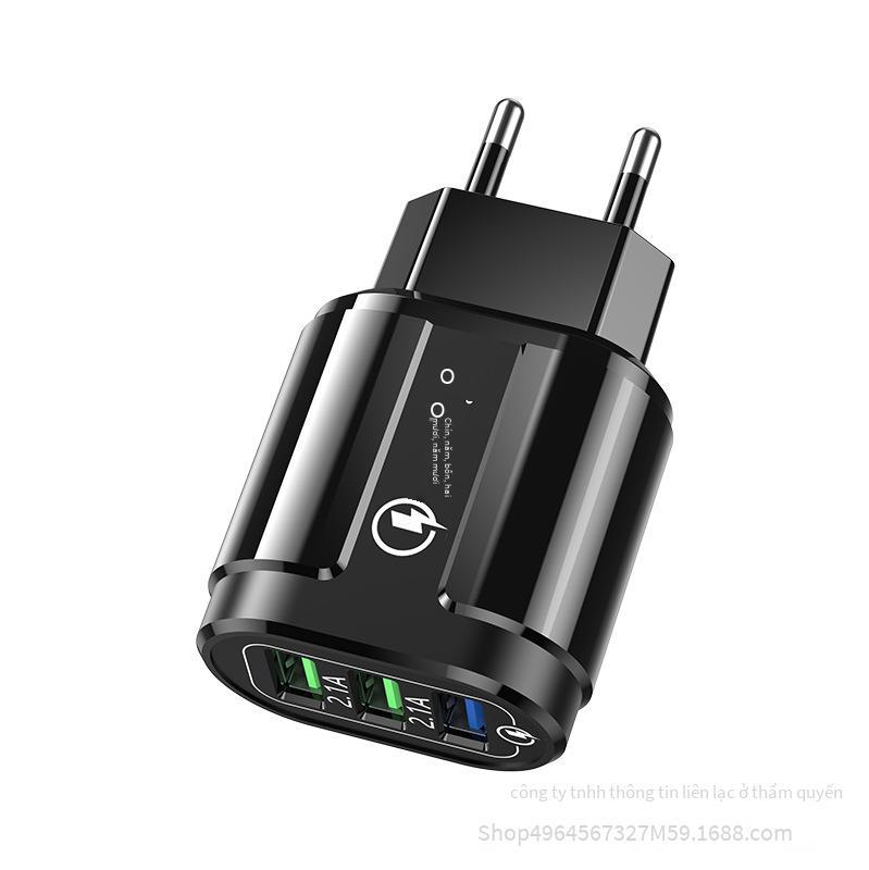 Giá ưu đãi Tiêu chuẩn Châu Âu ba cổng usb đa cổng sạc nhanh QC3.0 đầu sạc du lịch 18W tiêu chuẩn Mỹ tiêu chuẩn Anh Bộ sạc du lịch 18W
