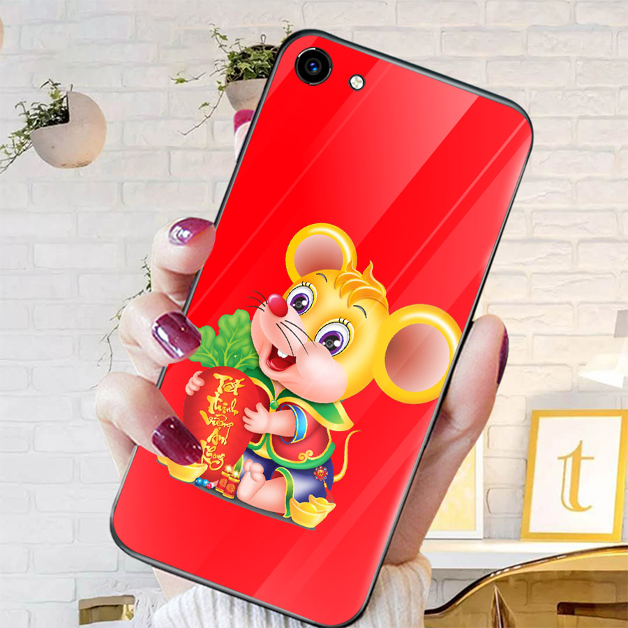Ốp kính cường lực cho điện thoại Oppo F1S/A59 - Chuột ôm vàng 02 MS COV001