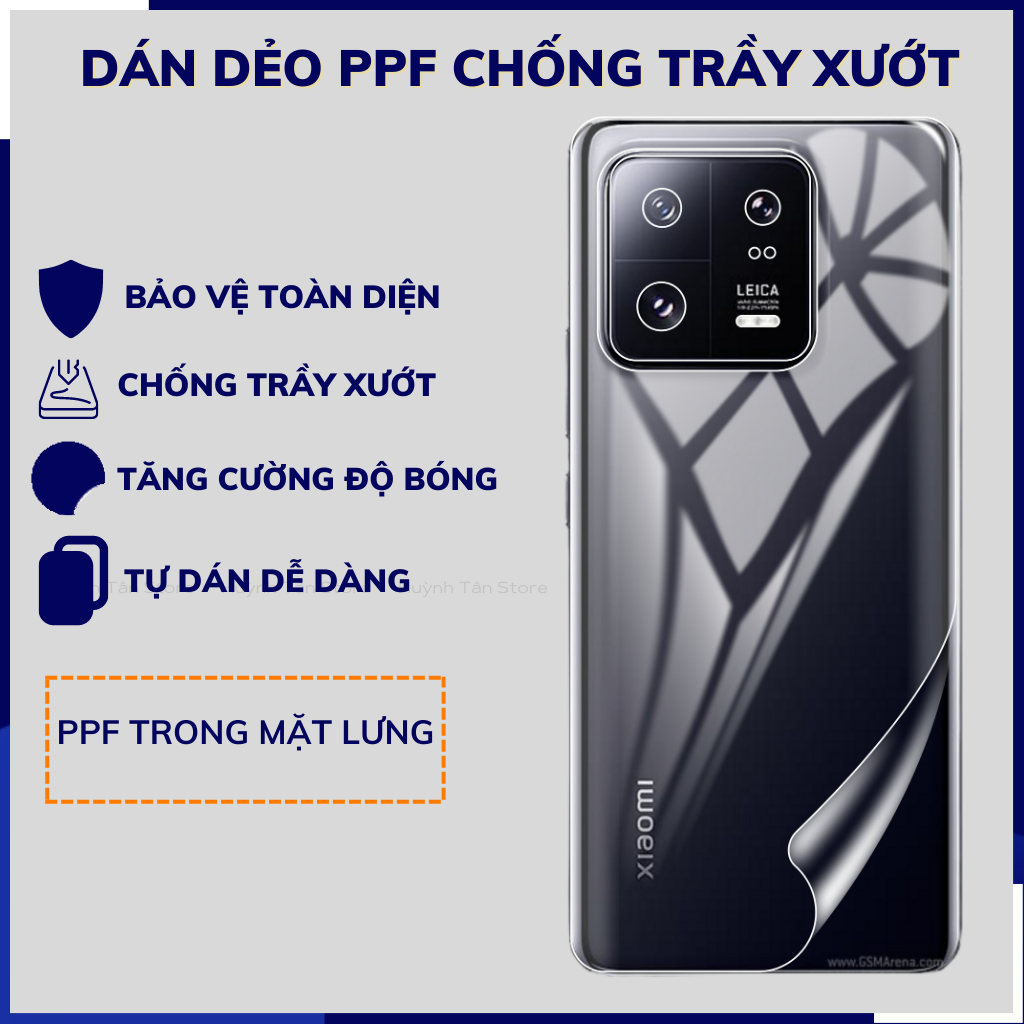 Dán dẻo PPF mi 13 pro trong suốt hoặc nhám chống bám vân tay bảo vệ điện thoại mua 1 tặng 1 huỳnh tân store