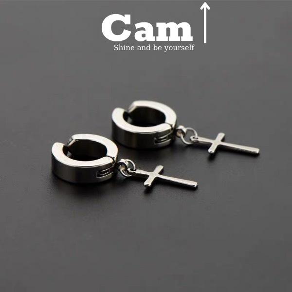 Khuyên Tai Nam Không Cần Bấm Lỗ, Khuyên Tai Kẹp Nhiều Lựa Chọn chữ thập, ngôi sao Cam Accessories
