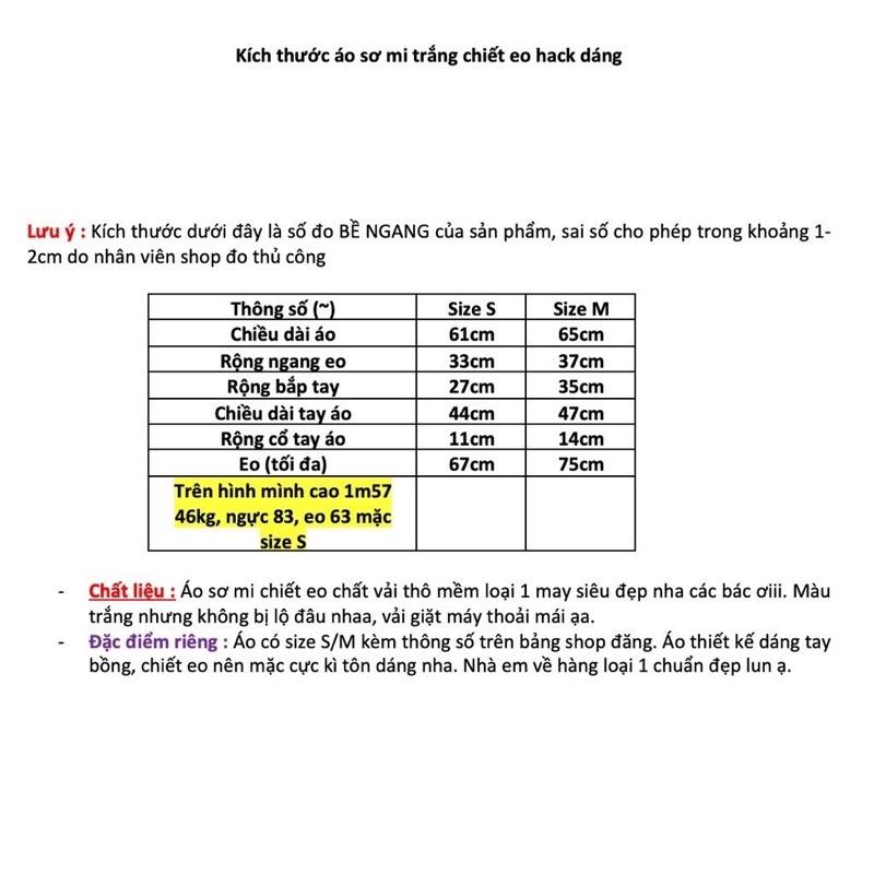 ÁO SƠ MI CHIẾT EO TÔN DÁNG ÁO SƠ MI TRẮNG KHÔNG NHĂN