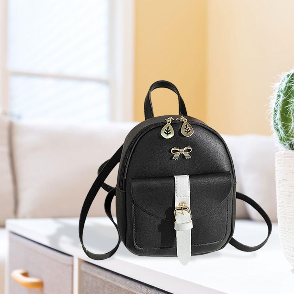 Girl   Leather Small Travel Shoulder Rucksack  Bag