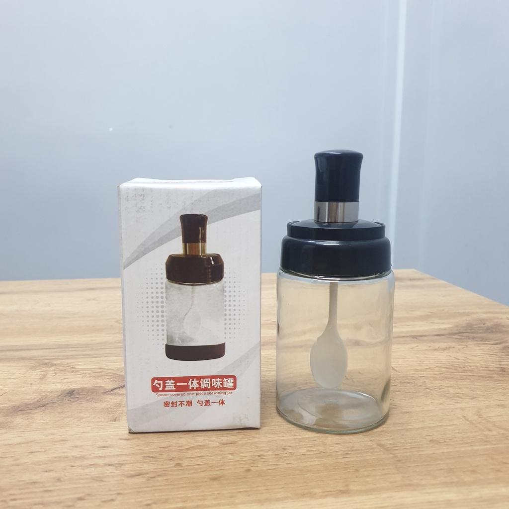 Lọ đựng gia vị thủy tinh, hũ đựng gia vị kèm muỗng thìa cao cấp dung tích 250ml