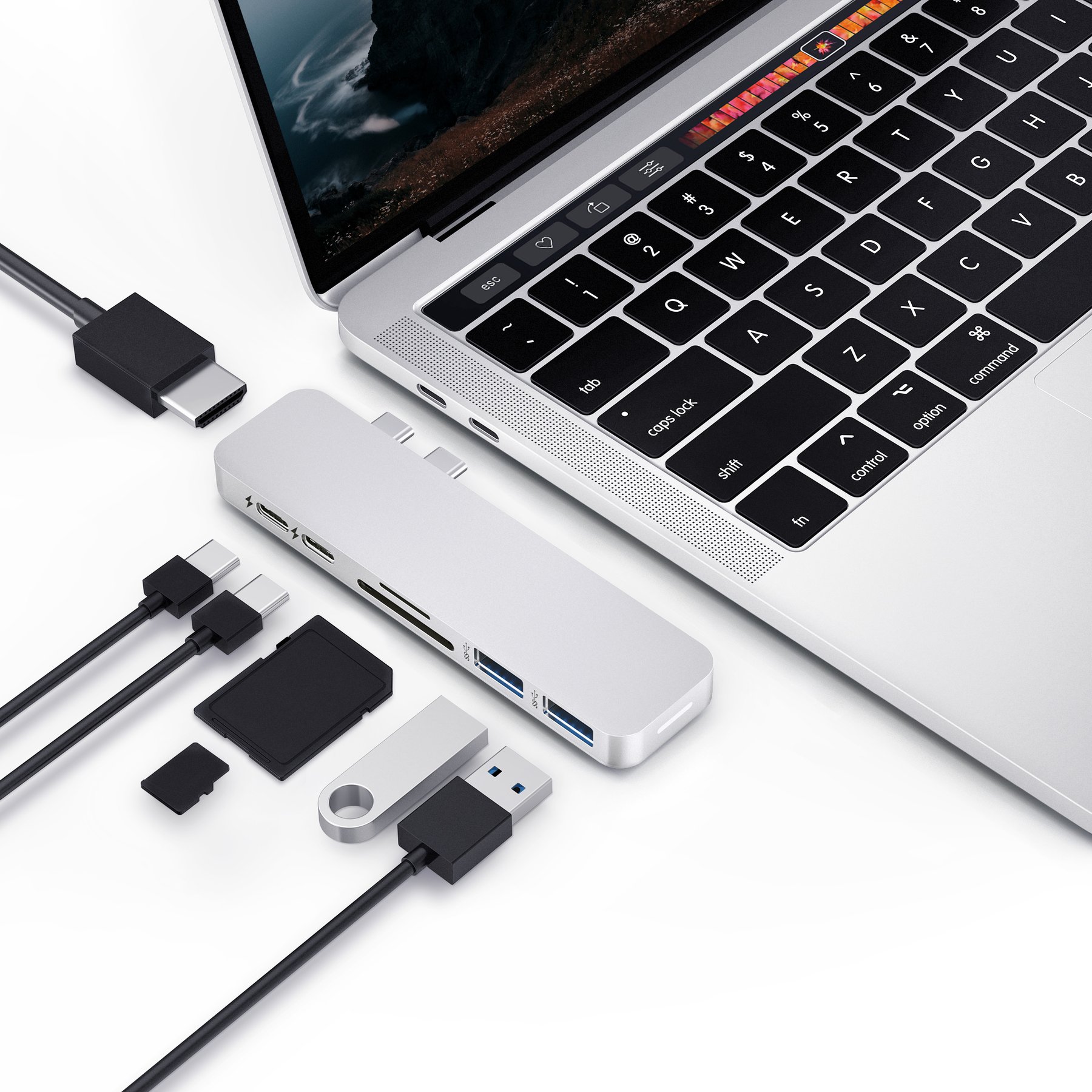 Cổng Chuyển HyperDrive Dual USB-C 7-in-2 Thunderbolt 3 Hub - (HD-GN28B) - Hàng Chính Hãng