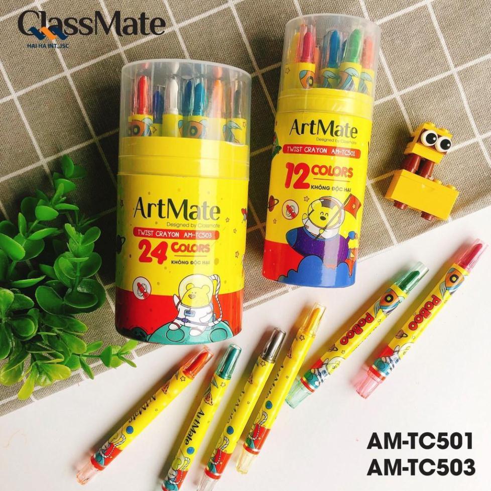 Bút sáp vặn ống 12/24 màu AM-TC501/503