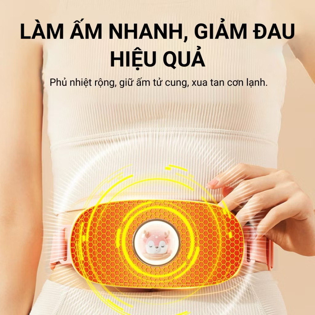 ￼Đai Chườm Nóng Bụng Kinh FAN HOME, Máy Làm Ấm Bụng Kinh, Đai Làm Ấm Giảm Đau Bụng Kinh- Rung Massage Làm Nóng Nhanh