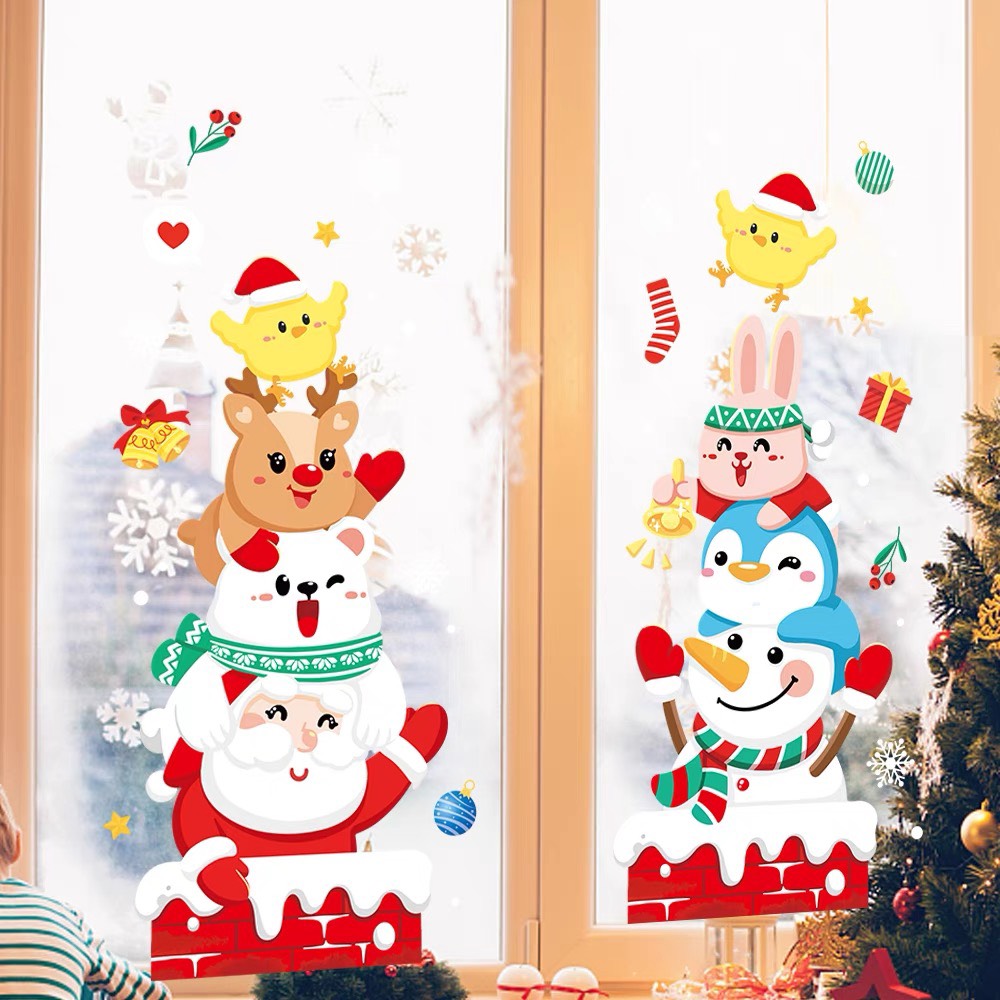 Decal Dán Kính Trang Trí Noel Hít Tĩnh Điện ( ko cần keo ) AMJ953AB