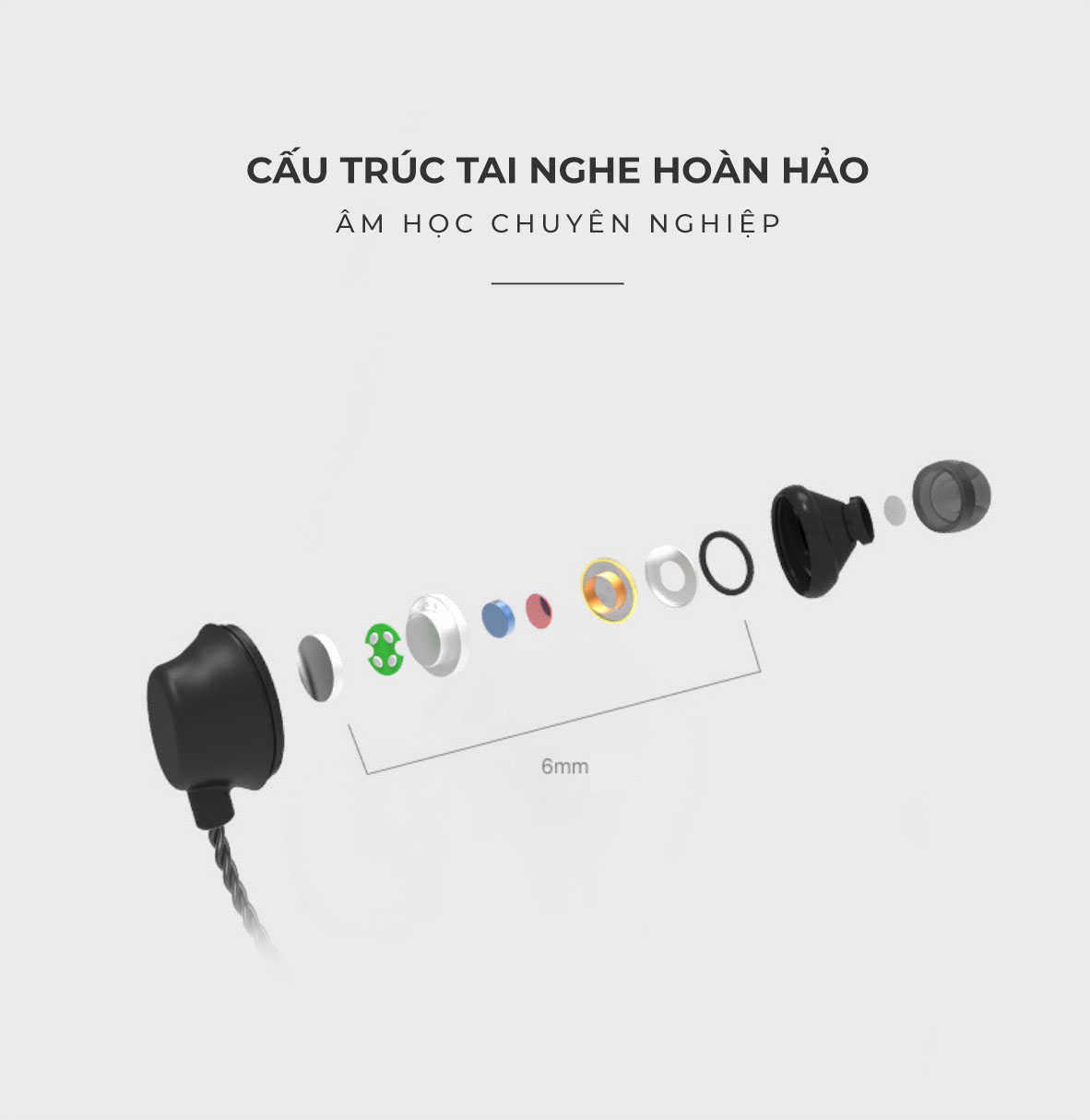 Tai nghe âm thanh trung thực TRNH1, bass êm, tặng hộp đựng - Hàng nhập khẩu