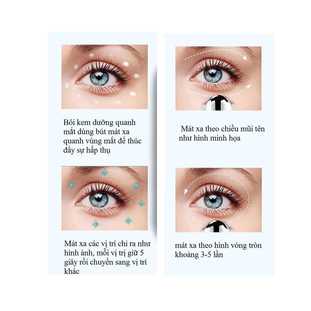 Bút massage mắt giảm bọng mắt chống thâm quầng mini mát xa mắt đơn giản hiệu quả màu Hồng (Hàng Chính Hãng)
