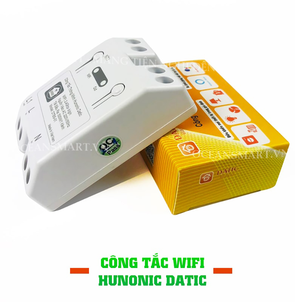 Công Tắc Cảm Ứng Wifi Thông Minh Hunonic, Giá Rẻ, Hẹn Giờ, Điều Khiển Từ Xa Qua Điện Thoại