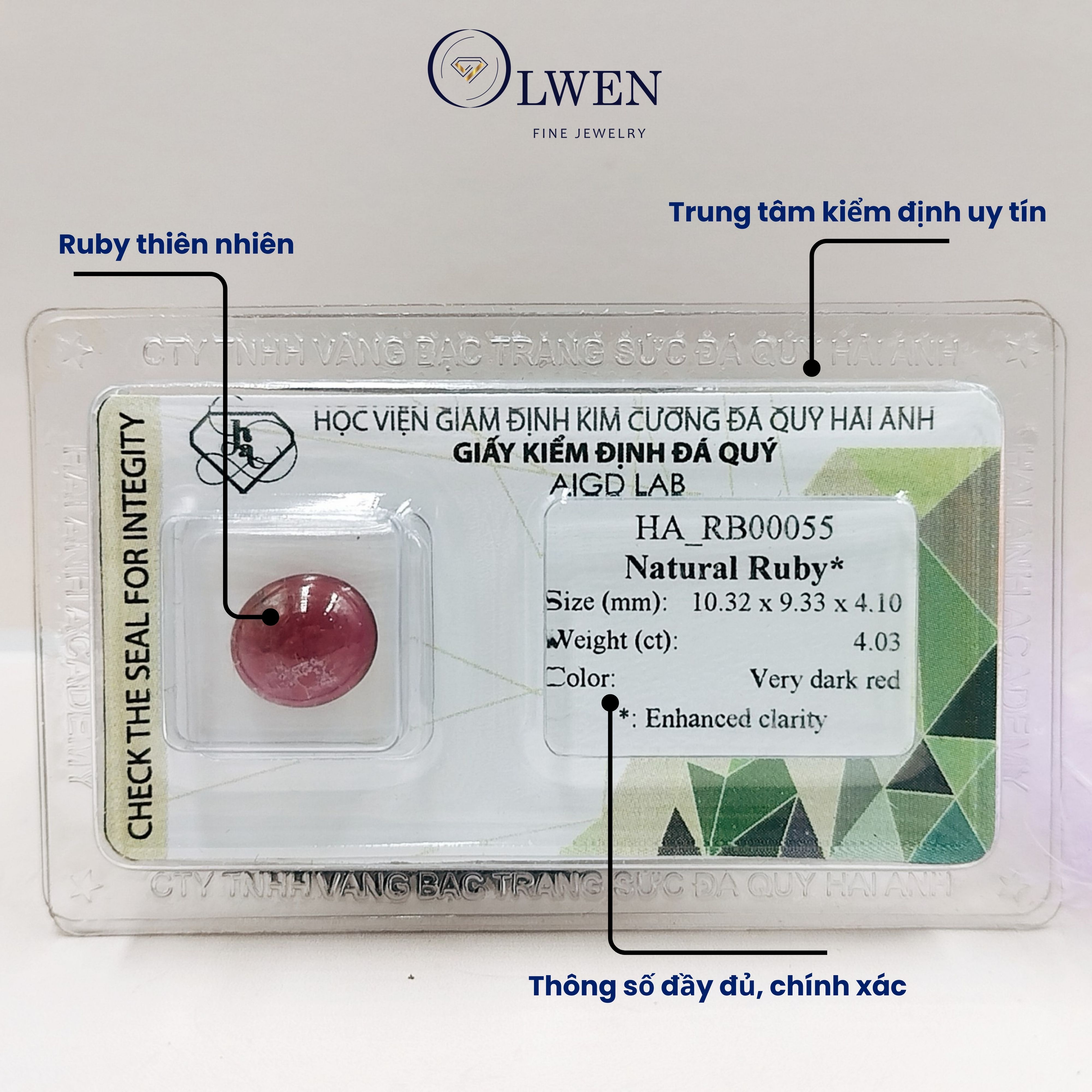 Viên đá Ruby thiên nhiên kiểm định AIGD_HA-RB00055