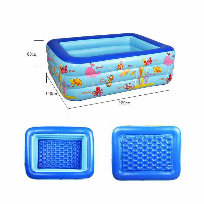 Bể bơi phao cho bé swimming pool KT 180*135*60cm (tặng bơm điện, 1 lọ keo và 2 miếng dán)