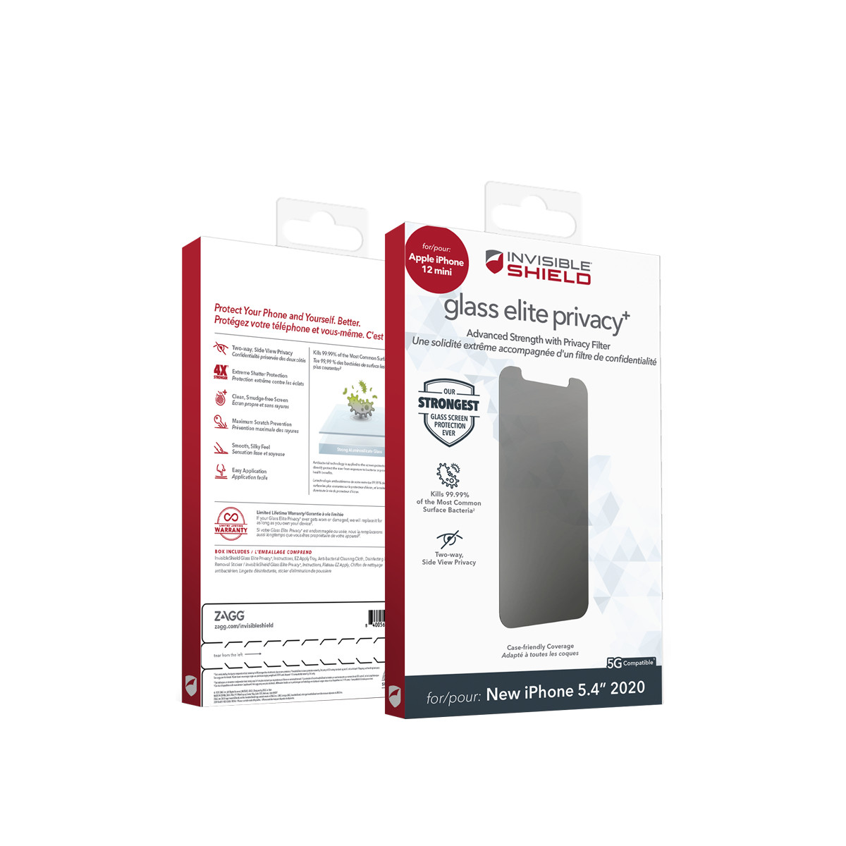 Miếng dán màn hình cường lực bảo vệ cạnh chống nhìn trộm cho iPhone - InvisibleShield Glass Elite Privacy - Hàng chính hãng
