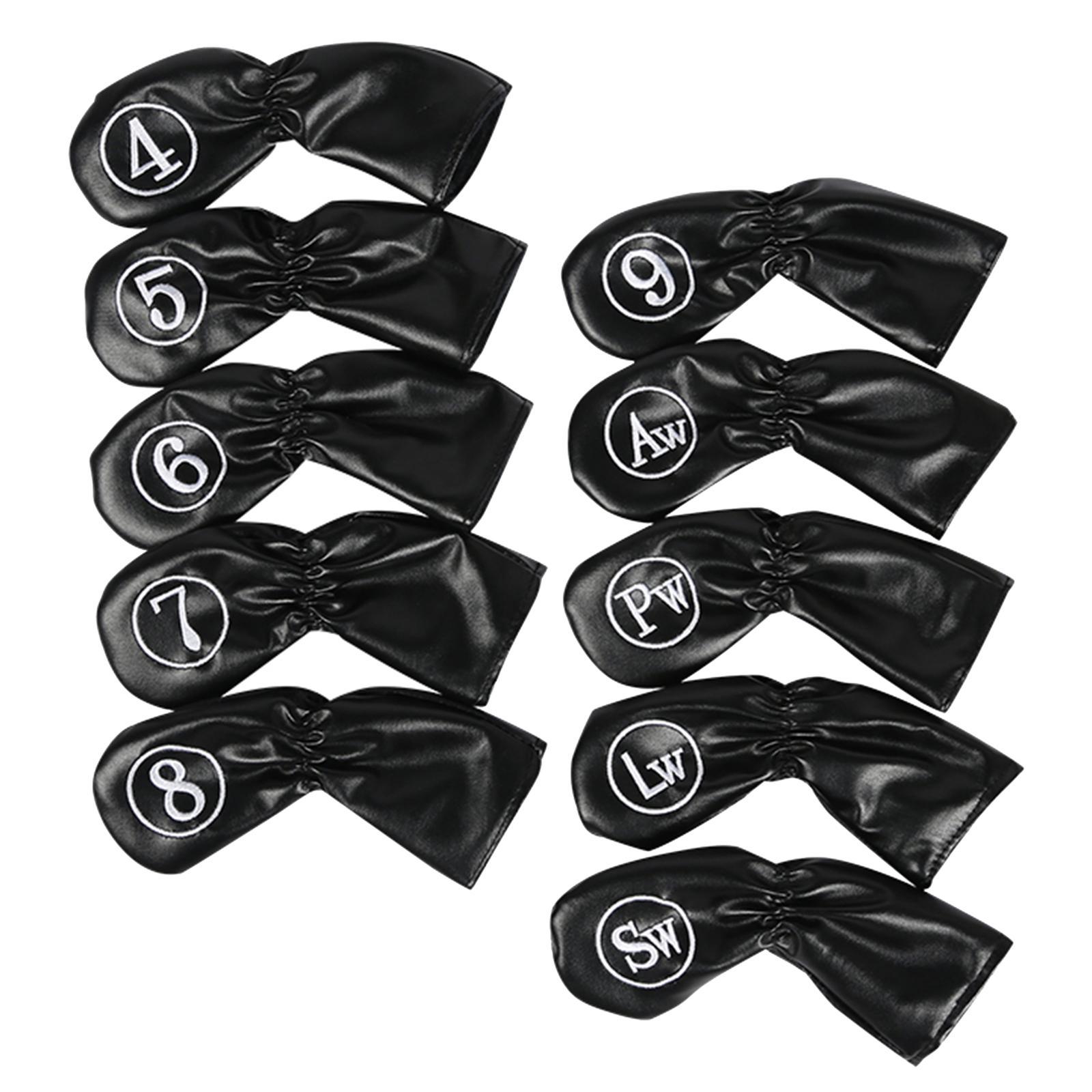 10x Golf Iron Covers Set Protector Golf Wedges Headcovers Golf Club Headcovers with Number Tags for Display Golfer Putters Golfers Women Men
