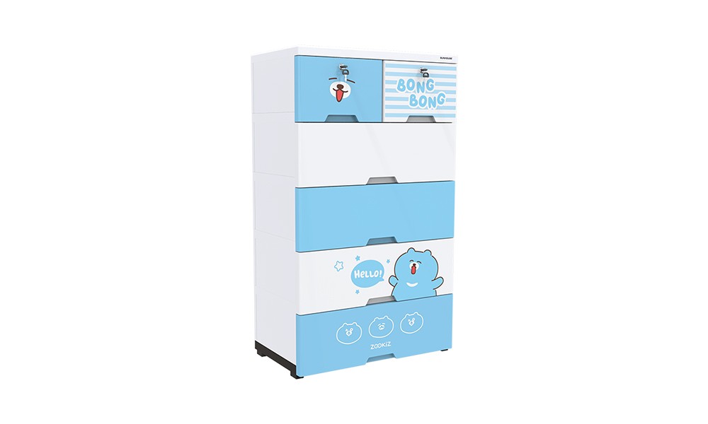 Tủ nhựa trẻ em 6 ngăn Happy Kids SUNHOUSE KS-CA688B6 - Hàng chính hãng