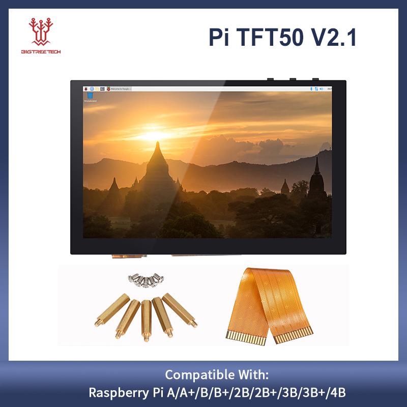 BIGTREETECH PITFT50 V2.1 Màn Hình Cảm Ứng Màn Hình LCD Octoprint Điện Dung 5 Inch Cho Raspberry Pi 4/3 3B /2B Bộ Phận Máy In 3D TFT50