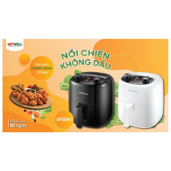 NỒI CHIÊN KHÔNG DẦU HOTWELL AF50H1 5 LÍT - Hàng chính hãng