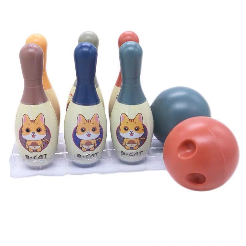 Đồ chơi Bowling ném bóng nhựa nhập khẩu cao cấp, đồ chơi bóng ném rèn thể chất kĩ năng cho Bé