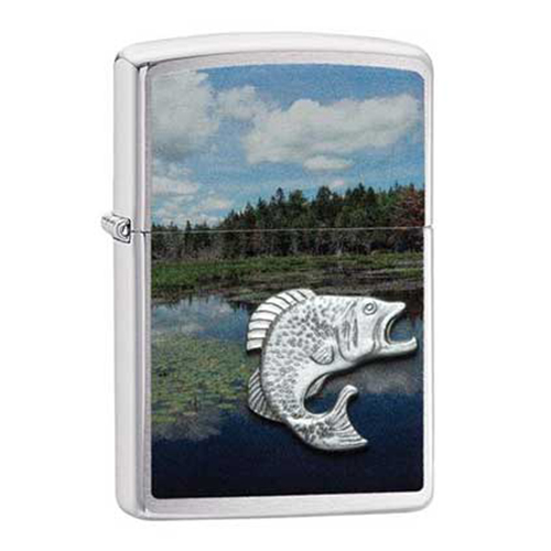 Bật Lửa Zippo 29408 Fish In Lake Brushed Chrome