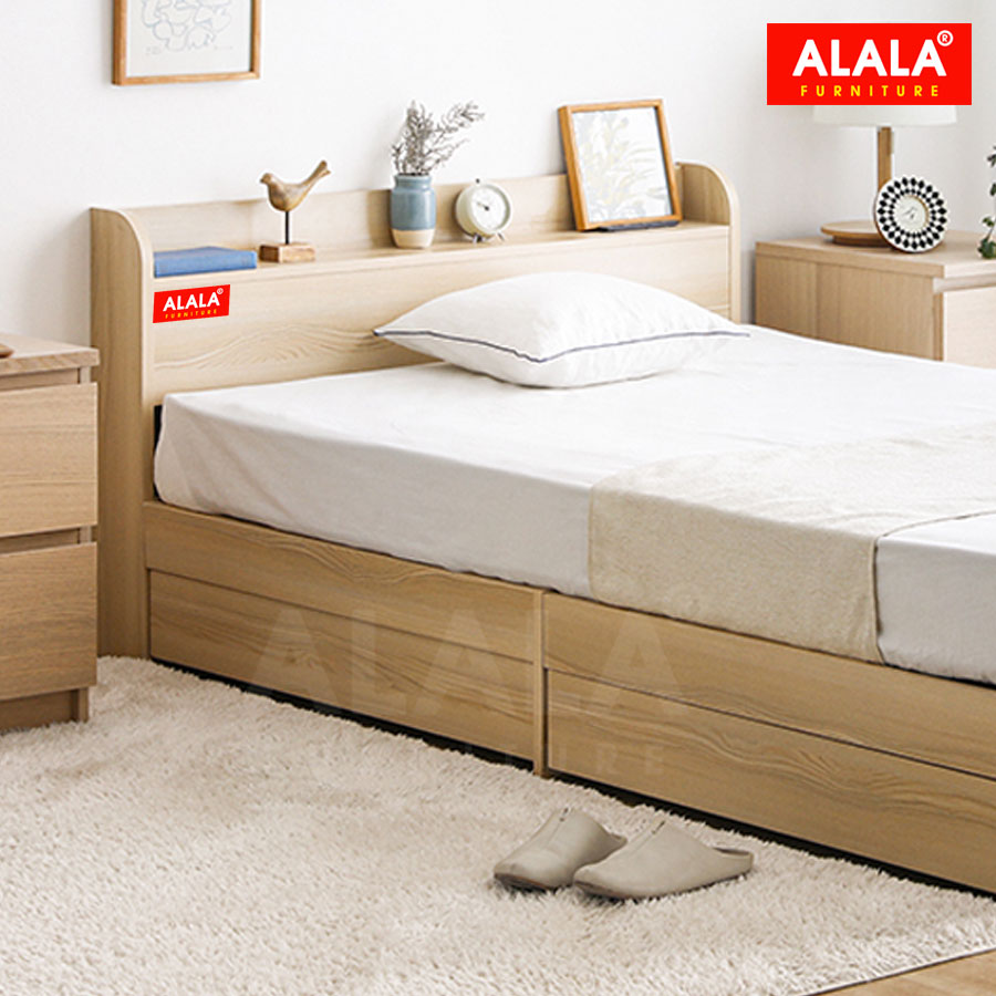 Giường ngủ ALALA64 + 2 hộc kéo / Miễn phí vận chuyển và lắp đặt/ Đổi trả 30 ngày/ Sản phẩm được bảo hành 5 năm từ thương hiệu ALALA/ Chịu lực 700kg