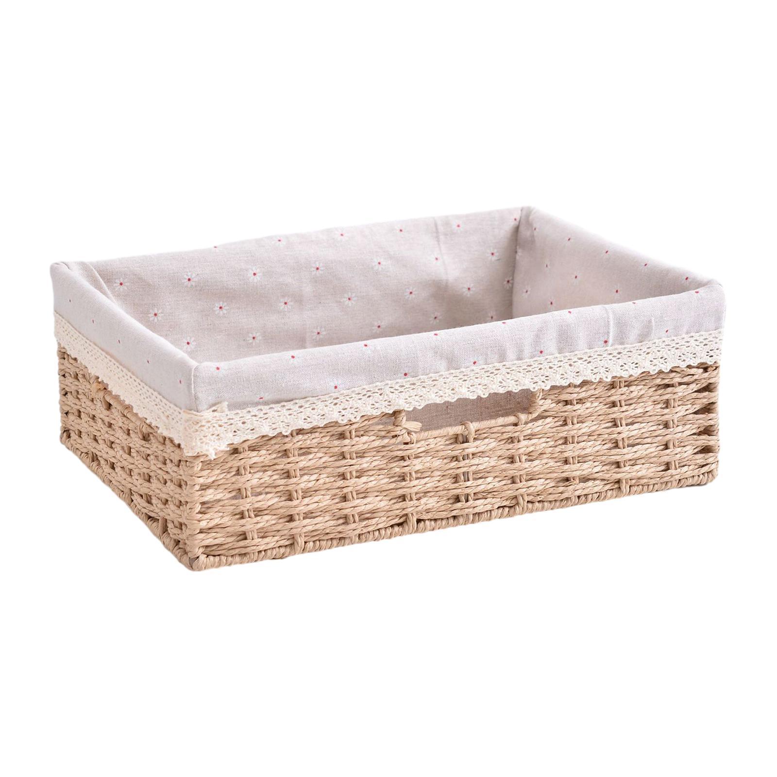 Handwoven Basket Storage Woven Basket, Fruit Basket, Desktop Organizer for Kitchen Closet Bathroom